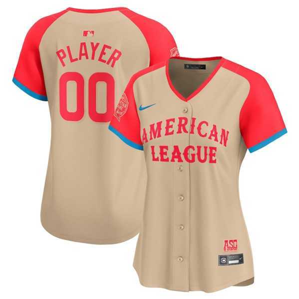 Women%27s American League Active Player Custom Cream 2024 All-Star Limited Stitched Baseball Jersey(Run Small)->customized nba jersey->Custom Jersey